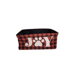 Pet Toy Box Collapsible Storage Bin Basket Organizer w/Handles Joy Plaided New 