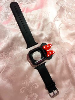 Apple Watch Black Band with Minnie Mouse Case
