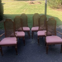 Vintage Bernhardt Cain Back Chairs! Set Of 6!