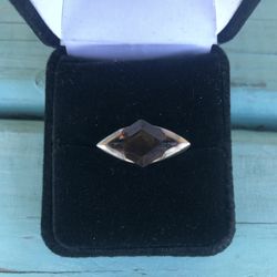 Nice Vintage Sterling Silver .925 Faceted Smoky Quartz/Topaz Size 6.25-6.5-Marked MOD 