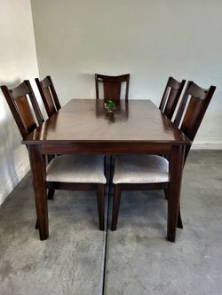 Wooden Table + 5 Chairs Good Condition