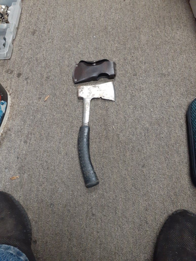 12 Inch Hatchet, With Case,  Good Condition 