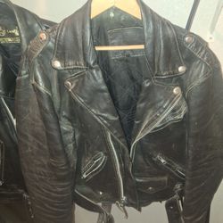 Vintage Late 60's SEARS MENS genuine Leather Biker Jackets