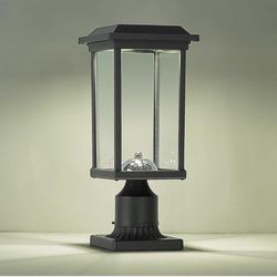 New in the box 1 Solar Lamp Post Light with Pier Mount Base and Remote( Light Only)