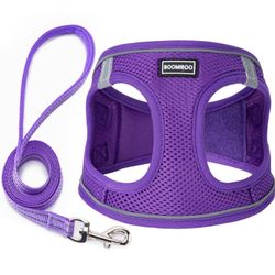 Dog Harness With Leash Set, No Pull Adjustable Reflective Step-In Puppy Pet Vest