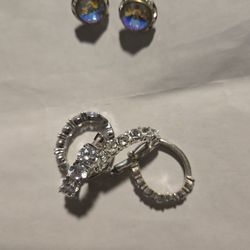 Hoop Sterling Crystal Earrings 