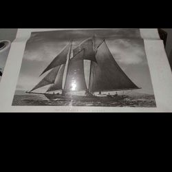 Vintage Large Print Of Sailing Vessel 