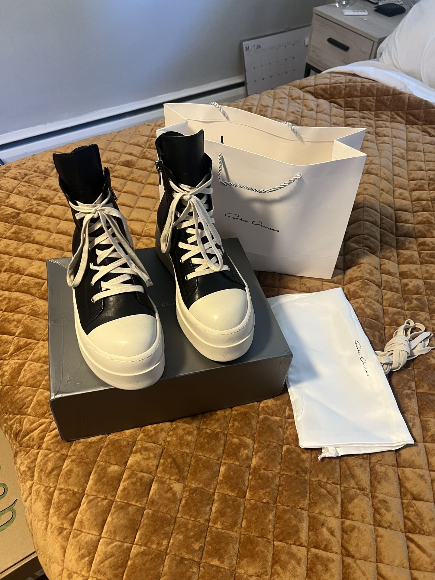 Rick Owen’s High Top Leather Sneakers