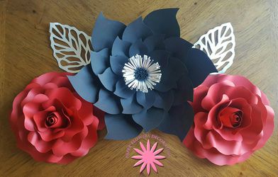 Paper flowers decoration ( Red And Black)