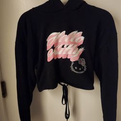 Sanrio Hello Kitty Forever 21 Cropped Shirt With Hoodie Size Small 