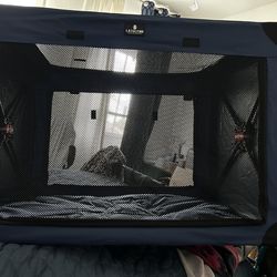 Big collapsible soft dog crate