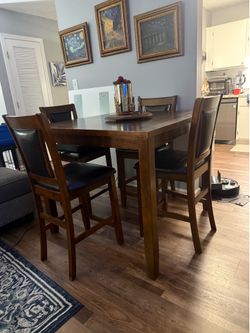 High top kitchen table and 4 chairs bistro set