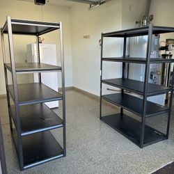 2 Heavy Duty Metal Storage Shelves