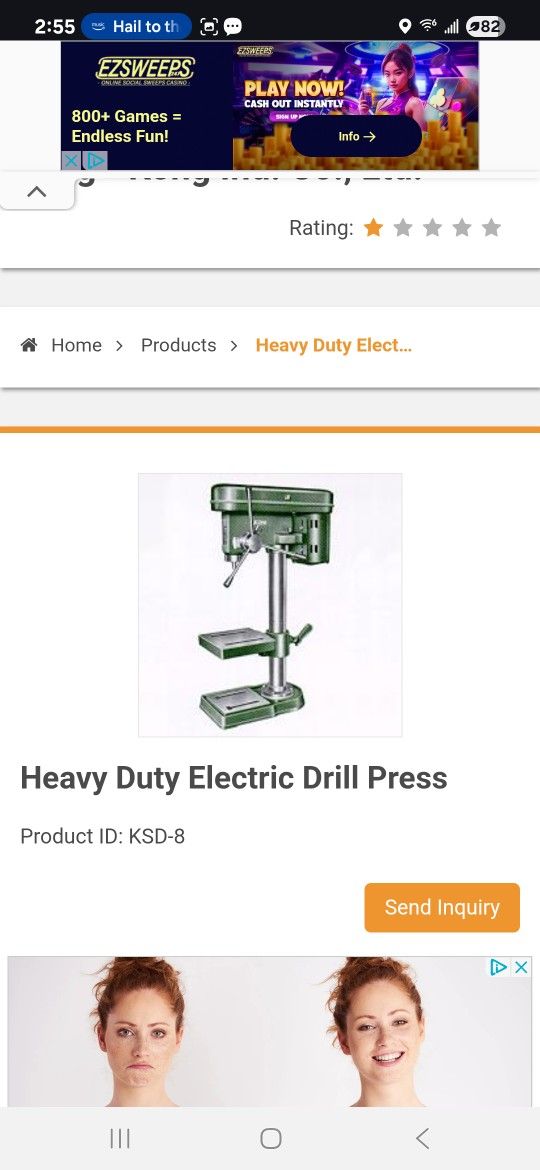 King 10" benchtop drill press, model ksd-8