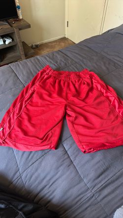 xl red pro club shorts