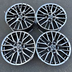 New Set 19 Inch Lexus F-Sport Style BLACK CHROME Rims Wheels 19x8 +42 (5x114.3) CB: 60.1