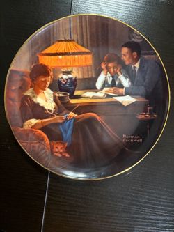 Norman Rockwell Collector Plate with Gold Rim