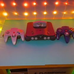 N64, Two Controllers, (Wave Race)
