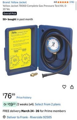 Yellow Jacket 78060 Complete Gas Pressure Test Kit