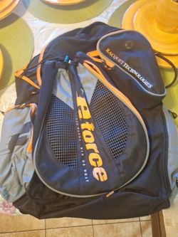 NEW E-FORCE RAQUETBALL RACKET BACKPACK  /DUFFLE BACK  / ORANGE  BAG CARRING CASE
