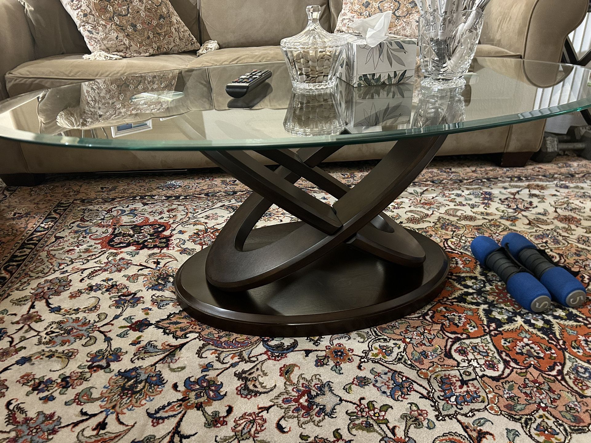 Glass / Wood Coffee Table & 2 End Tables / Best Offer Accepted 