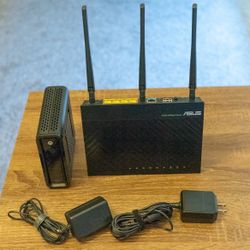 ASUS RT-N66U Gigabit Wireless N Router + Motorola Surfboard SB6121 Modem