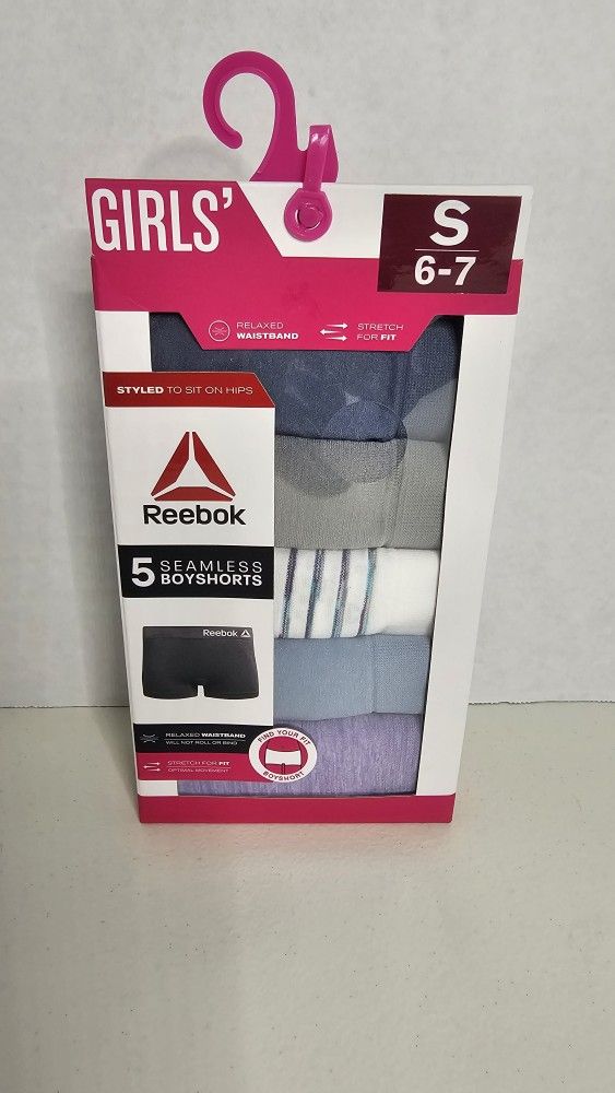 Reebok 5pk Seamless Boy Shorts Girls Small
