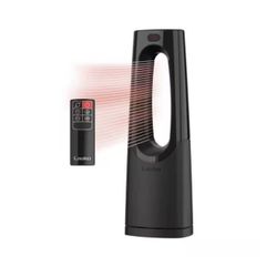 Bladeless 1500W 28 in. Black Electric Oscillating Tower Ceramic Space Heater with Remote Control and Digital Display 