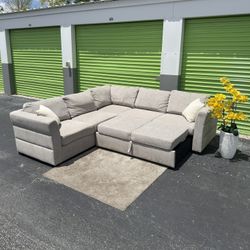 Sleeper Sectional Couch Sofa - City Furniture - Light Gray