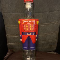 Vintage Smirnoff Vodka Nutcracker Toy Soldier Empty Glass Bottle Decanter 1998Vintage