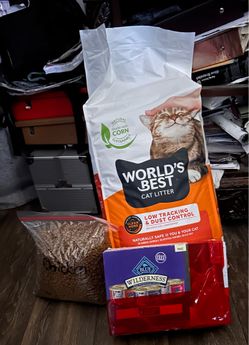 Cat food and litter