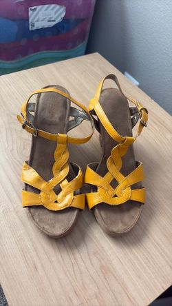 Aerosoles Cork Wedges - Yellow