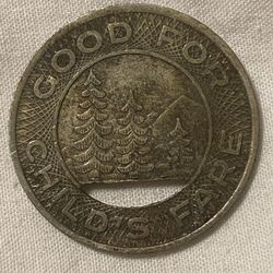 Vintage Seattle Transit Authority Childs Fare Token