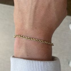 14k Rope Bracelet 5.8g 7.5”