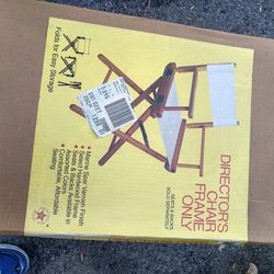 Set Of 4 Wood & Canvas Director Chair With Box  Made In USA