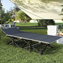 Comfortable Camping Sleeping Cots for Adults max Loading 551lbs, Folding Camping Cot Bed Queen Double Layer Oxford, for Camping Hiking Travel Home