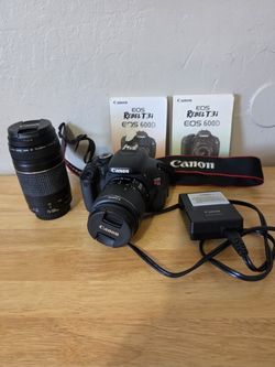 Canon EOS Rebel T3i/EOS 600D Bundle 18-55mm & 75-3000mm w/ Charger, Battery
