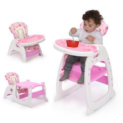 Pink Convertible Baby High Chair