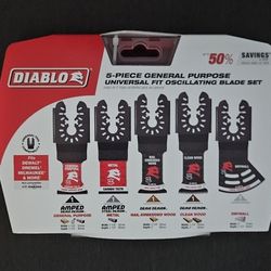 DIABLO 5 PIECE GENERAL PURPOSE UNIVERSAL FIT OSCILLATING BLADE SET