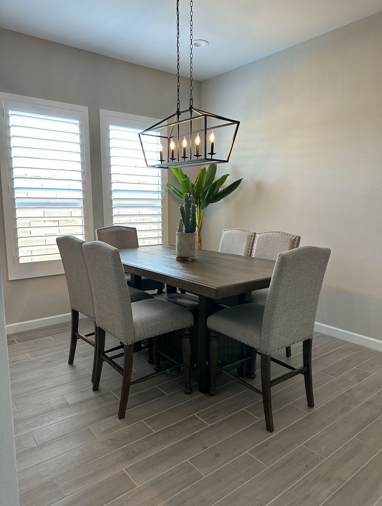 Dining Set - Beautiful Modern Clean - Storage Cabinet Under Table 