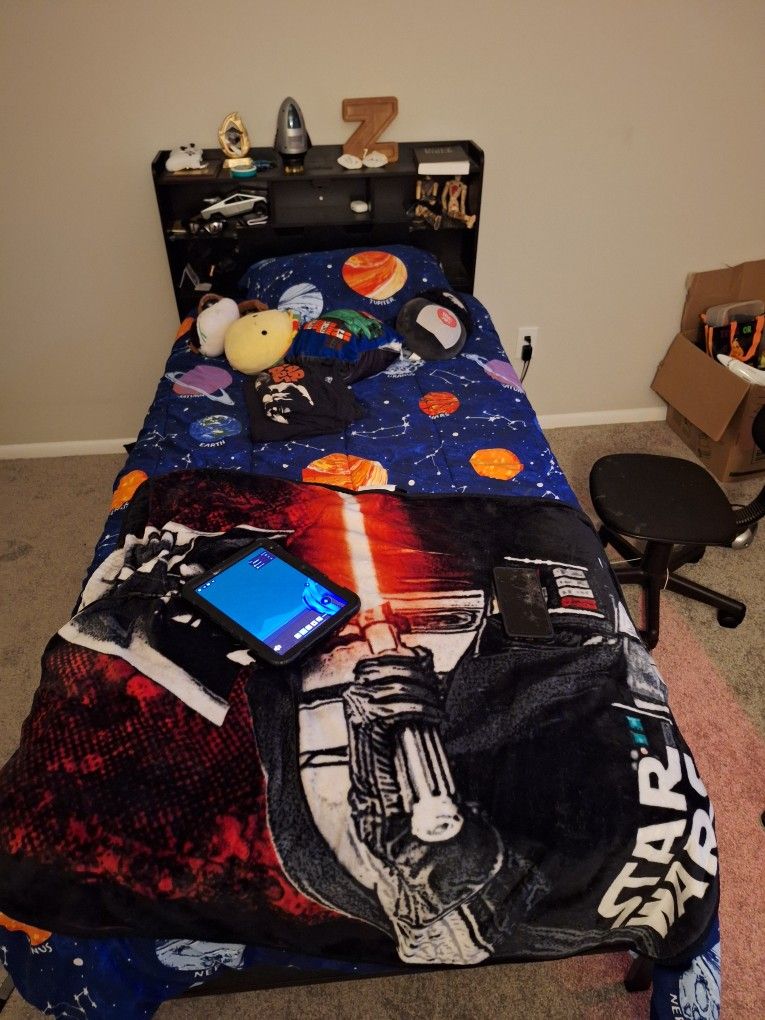 Multi Colored Lighted Twin Bed