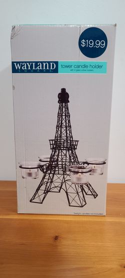 Paris Tower Metal Candle Holder New In Box