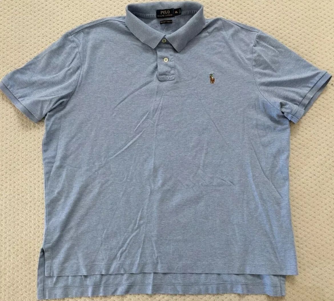 Polo Ralph Lauren Men's Medium Blue Short Sleeve Polo Shirt Casual