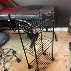 3-Tier Kitchen Rolling Utility Cart with Handle Shelf Black