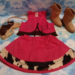 Gymboree Baby Girl  Cowgirl  2 pc Skirt/ Vest Horse 🐴 Purse Boots shoes