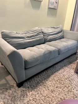Light Gray Tufted Fabric Sofa sleeper queen size