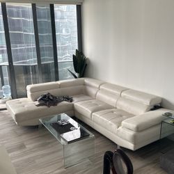 White Leather Couch (NEED GONE ASAP)