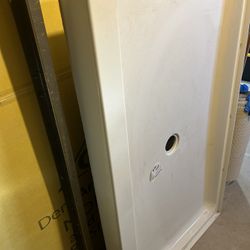 Acrylic Shower Pan 60”x34” Center Drain New 