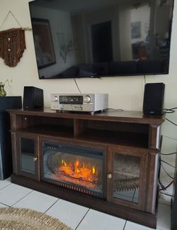 ENTERTAINMENT CENTER TV STAND WITH ELECTRIC FIREPLACE DELIVERY AVAILABLE