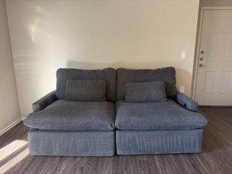 Gray Living Spaces Power Recliner Loveseat
